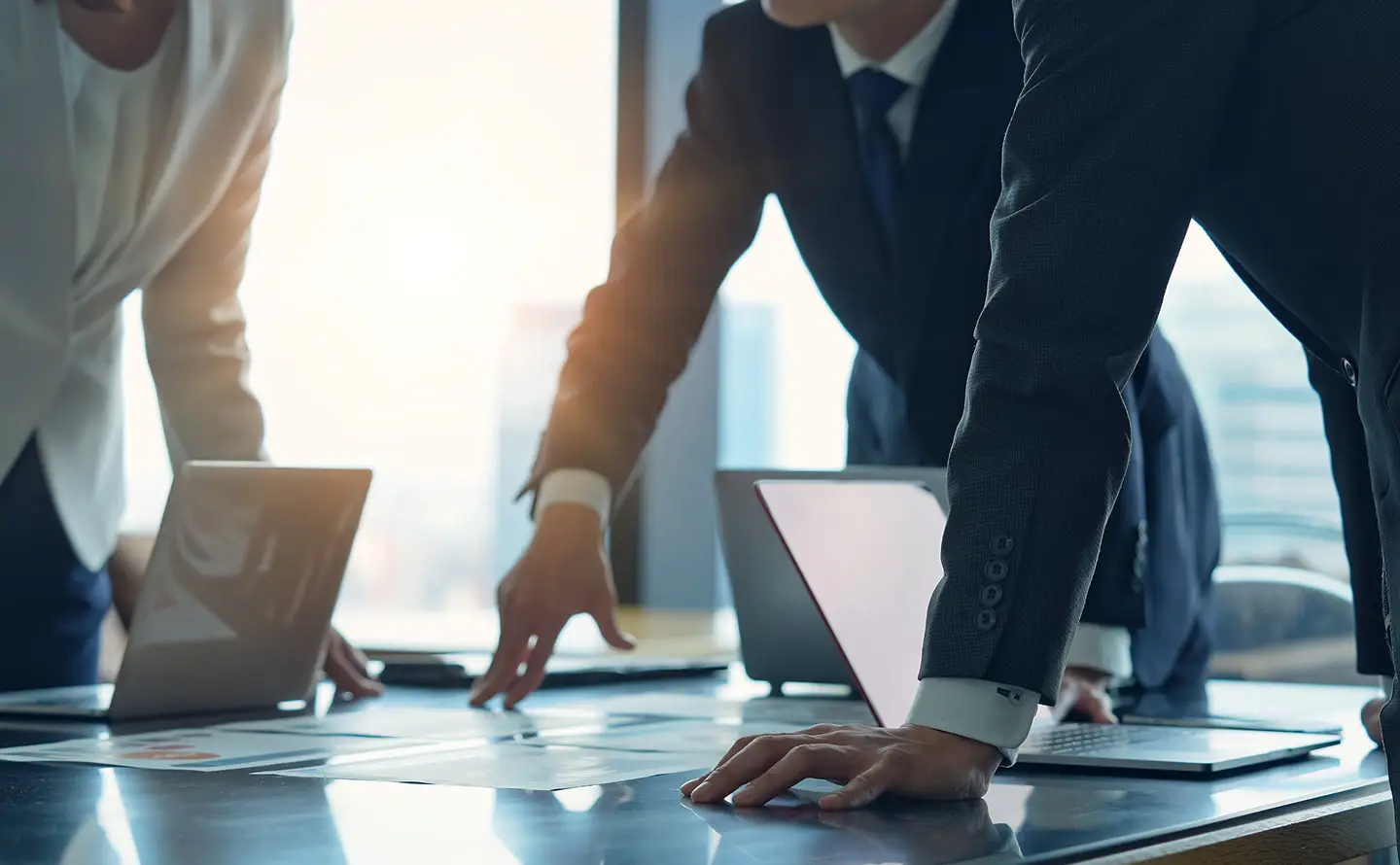 青空に向かって伸びる緑豊かな森林